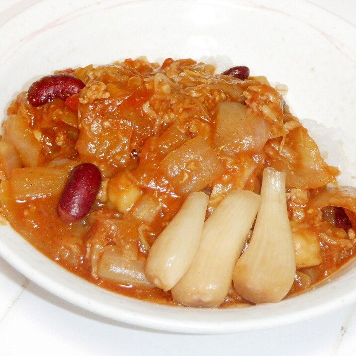 キャベツの芯が美味しい！豆とトマトのヘルシーカレー